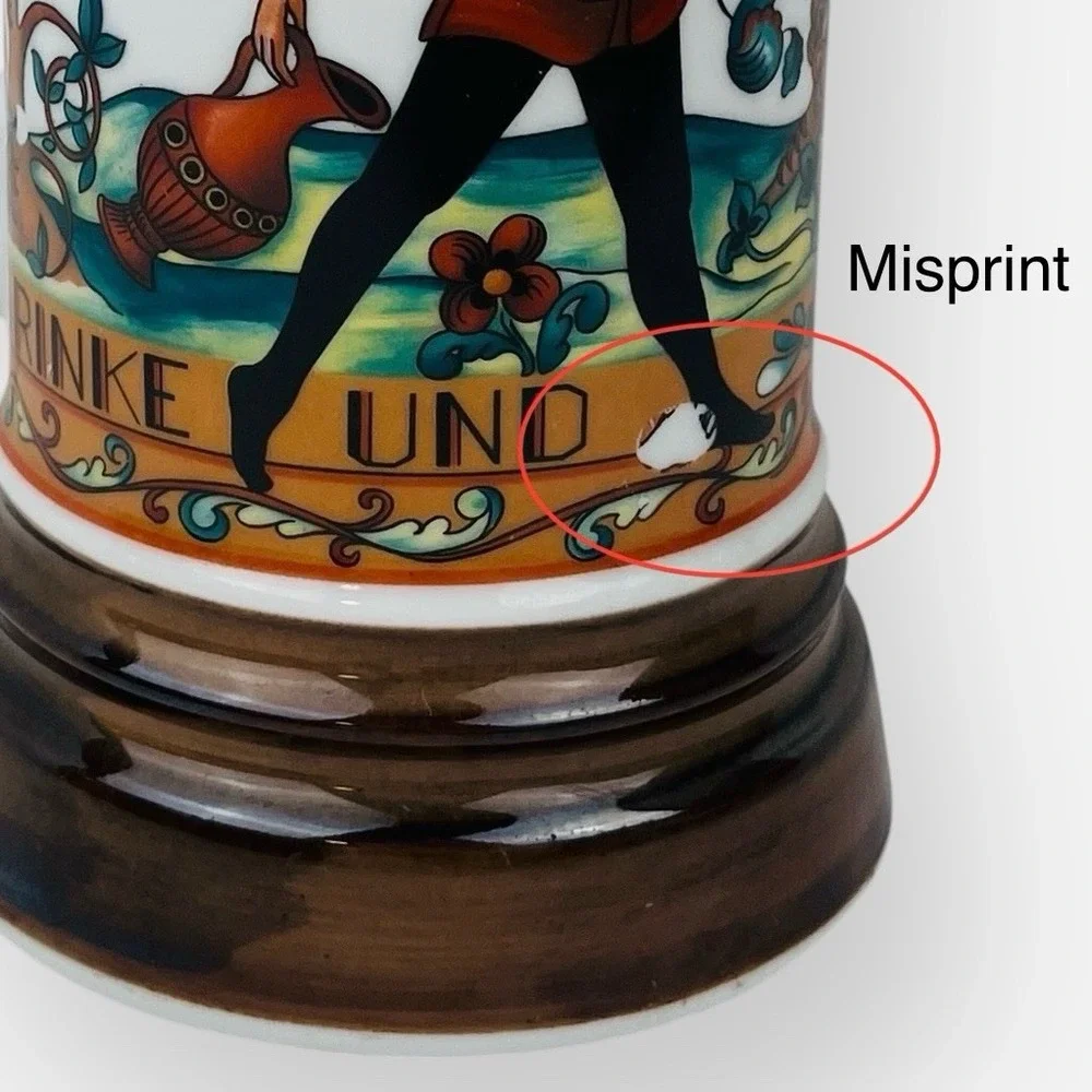 Bareuther Porcelain Beer Stein‎ Rein Zinn Pewter Lid Drink And Be Blessed German